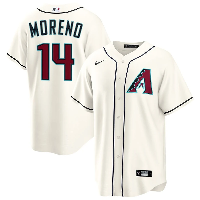 Gabriel Moreno Men's Nike  Cream Arizona Diamondbacks Home Custom Replica Jersey