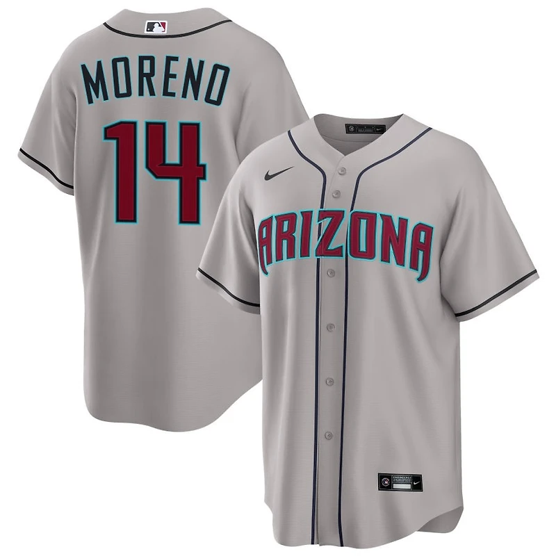 Gabriel Moreno Men's Nike Gray Arizona Diamondbacks Road Custom Replica Jersey