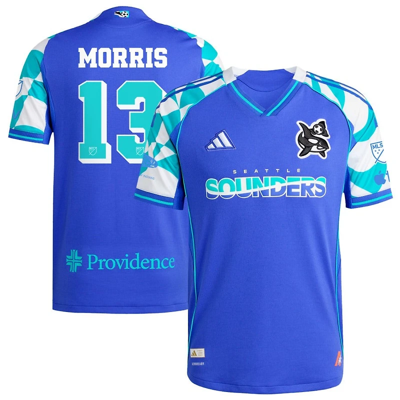 Jordan Morris Men's adidas Blue Seattle Sounders FC 2025 Third Authentic Custom Jersey
