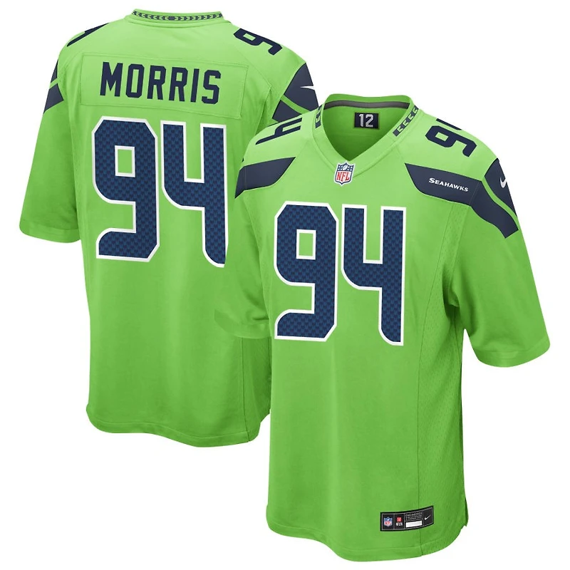 Mike Morris Men's Nike Neon Green Seattle Seahawks Alternate Custom Game Jersey