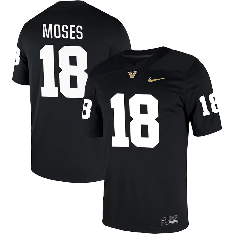 Hayden Moses Men's Nike Black Vanderbilt Commodores NIL Pick-A-Player Game Jersey