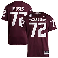 Joshua Moses Men's adidas  Maroon Texas A&M Aggies NIL Pick-A-Player Home Premier Football Jersey