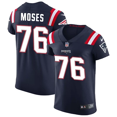 Morgan Moses Men's Nike Navy New England Patriots Vapor Elite Custom Jersey
