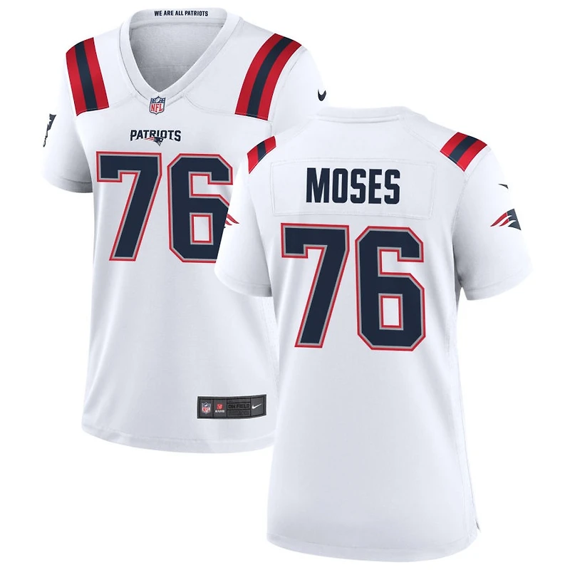 Morgan Moses Women's Nike New England Patriots White Custom Game Jersey