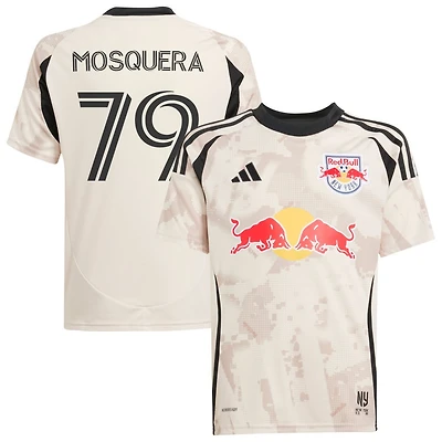 Rafael Mosquera Youth adidas  Tan New York Red Bulls 2025 Stone Kit Replica Custom Jersey