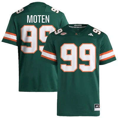 Ahmad Moten Men's adidas  Green Miami Hurricanes NIL Pick-A-Player Alternate Premier Football Jersey