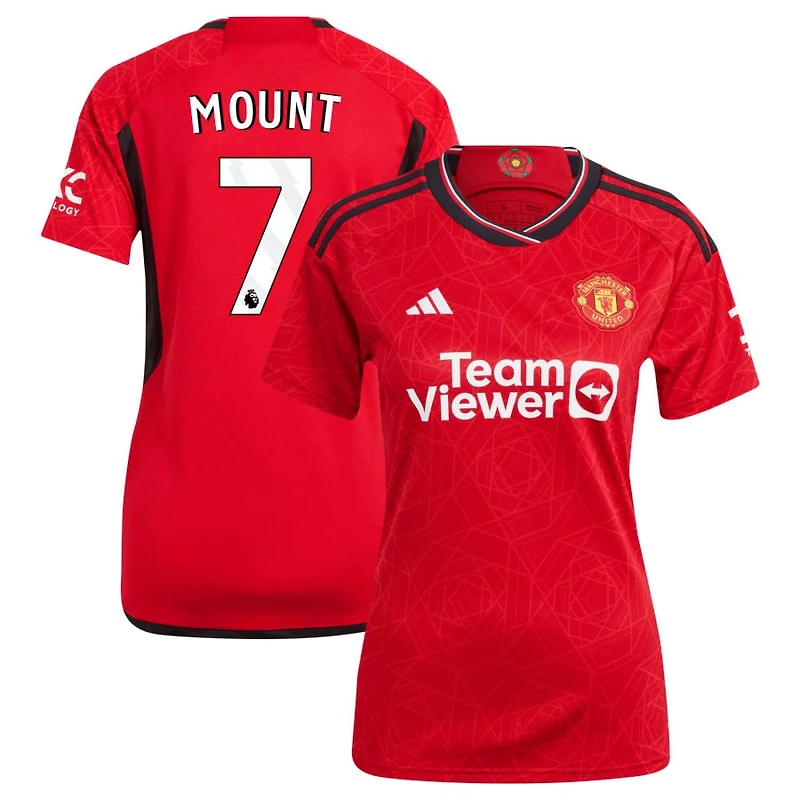 Mason Mount Women's adidas Red Manchester United 2023/24 Home Replica Custom Jersey