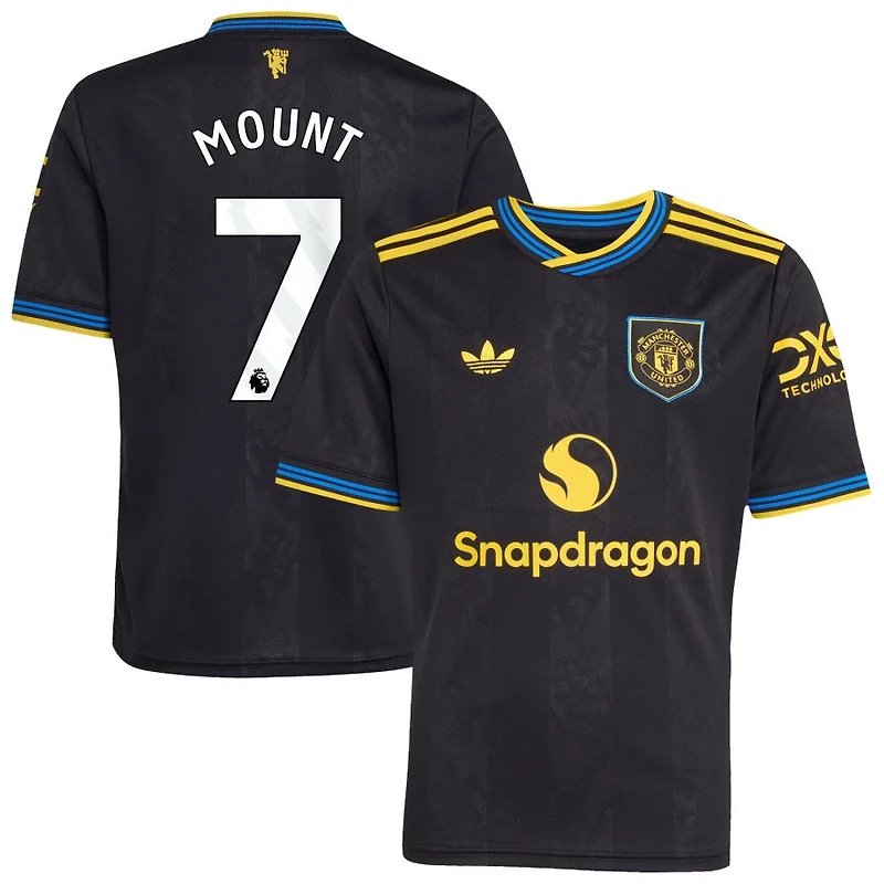 Mason Mount Youth adidas Black Manchester United 2025/26 Third Replica Custom Jersey