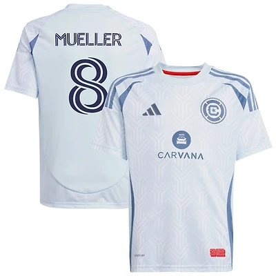 Chris Mueller Youth adidas Light Blue Chicago Fire 2025 The Municipal Kit Replica Custom Jersey