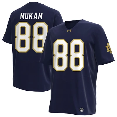 Armel Mukam Men's Under Armour Navy Notre Dame Fighting Irish NIL Pick-A-Player Replica Football Jersey