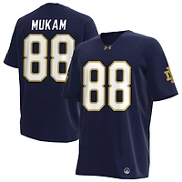 Armel Mukam Men's Under Armour Navy Notre Dame Fighting Irish NIL Pick-A-Player Replica Football Jersey