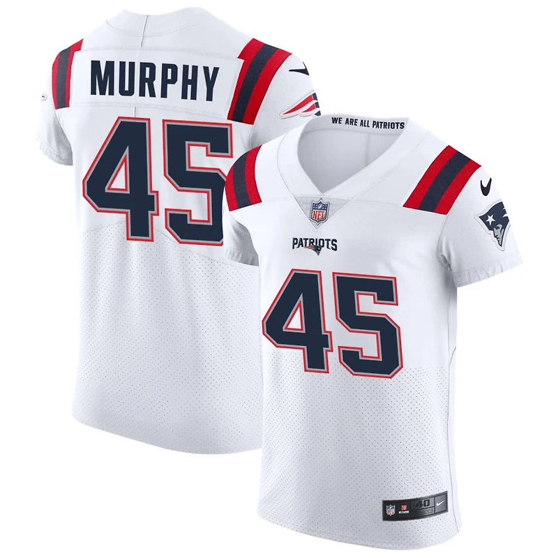 Caleb Murphy Men's Nike White New England Patriots Vapor Elite Custom Jersey