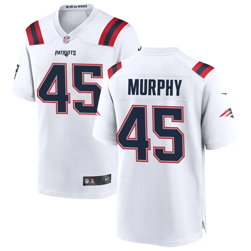 Caleb Murphy Men's Nike White New England Patriots Custom Game Jersey