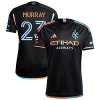 Max Murray Men's adidas  Black New York City FC 2024 24/7 Kit Authentic Custom Jersey
