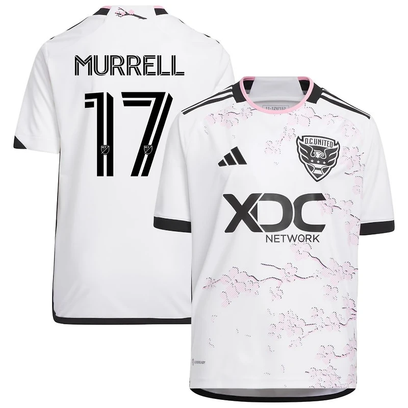 Jacob Murrell Youth adidas White D.C. United 2023 The Cherry Blossom Kit Replica Custom Jersey