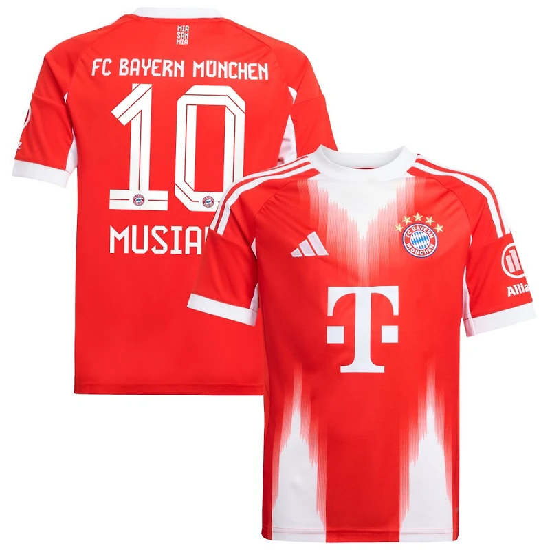 Jamal Musiala Youth adidas Red Bayern Munich 2025/26 Home Replica Custom Jersey