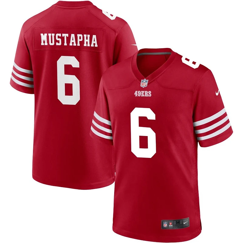 Malik Mustapha Men's Nike Scarlet San Francisco 49ers Custom Jersey
