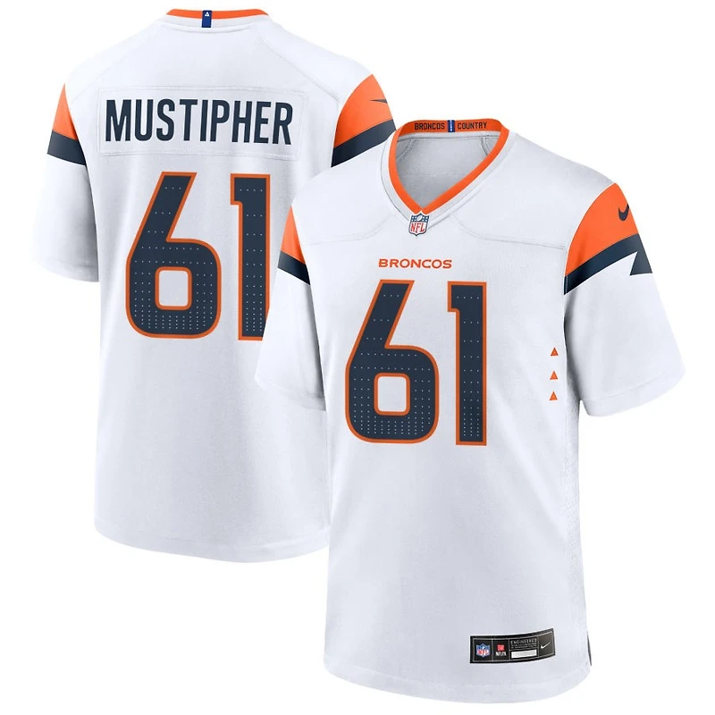 Sam Mustipher Men's Nike  White Denver Broncos Mile High Collection Custom Game Jersey