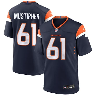 Sam Mustipher Men's Nike Navy Denver Broncos Alternate Mile High Collection Custom Game Jersey