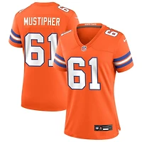 Sam Mustipher Women's Nike Orange Denver Broncos Mile High Collection 1977 Throwback Custom Game Jersey