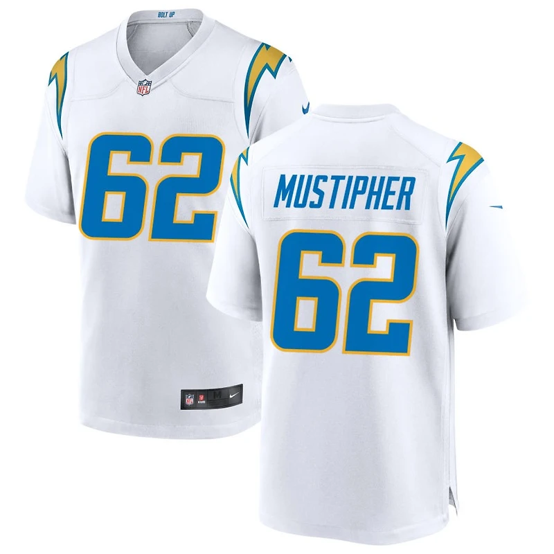 Sam Mustipher Men's Nike White Los Angeles Chargers Custom Game Jersey