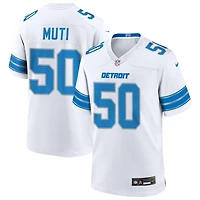 Netane Muti Men's Nike  White Detroit Lions Custom Game Jersey
