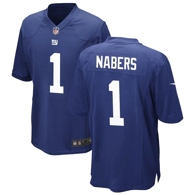 Malik Nabers Men's Nike Royal New York Giants Custom Game Jersey