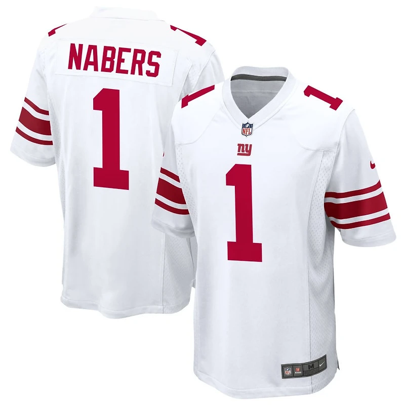 Malik Nabers Men's Nike White New York Giants Custom Game Jersey