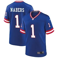 Malik Nabers Men's Nike Royal New York Giants Classic Custom Game Jersey