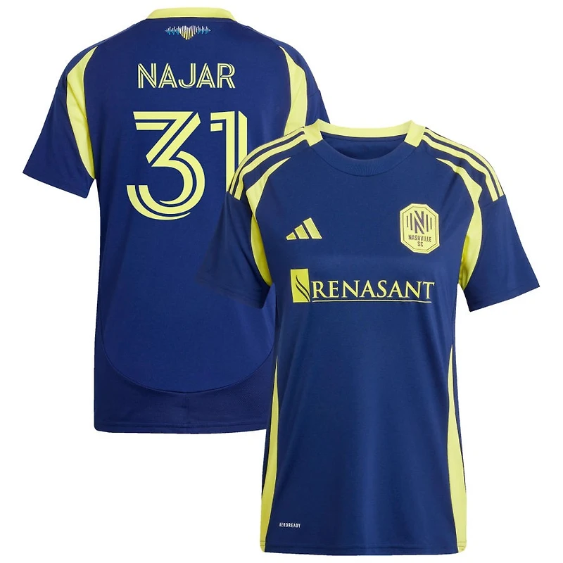 Andy Najar Women's adidas  Navy Nashville SC 2025 The Heart of Nashville Kit Replica Custom Jersey