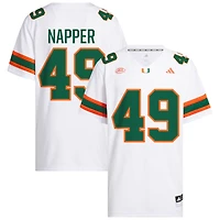 Mason Napper Men's adidas  White Miami Hurricanes NIL Pick-A-Player White Premier Football Jersey