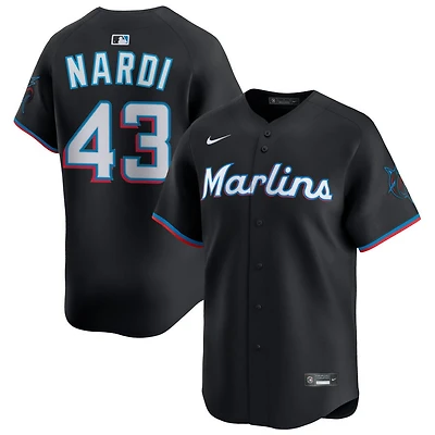 Andrew Nardi Men's Nike Black Miami Marlins Alternate Limited Custom Jersey