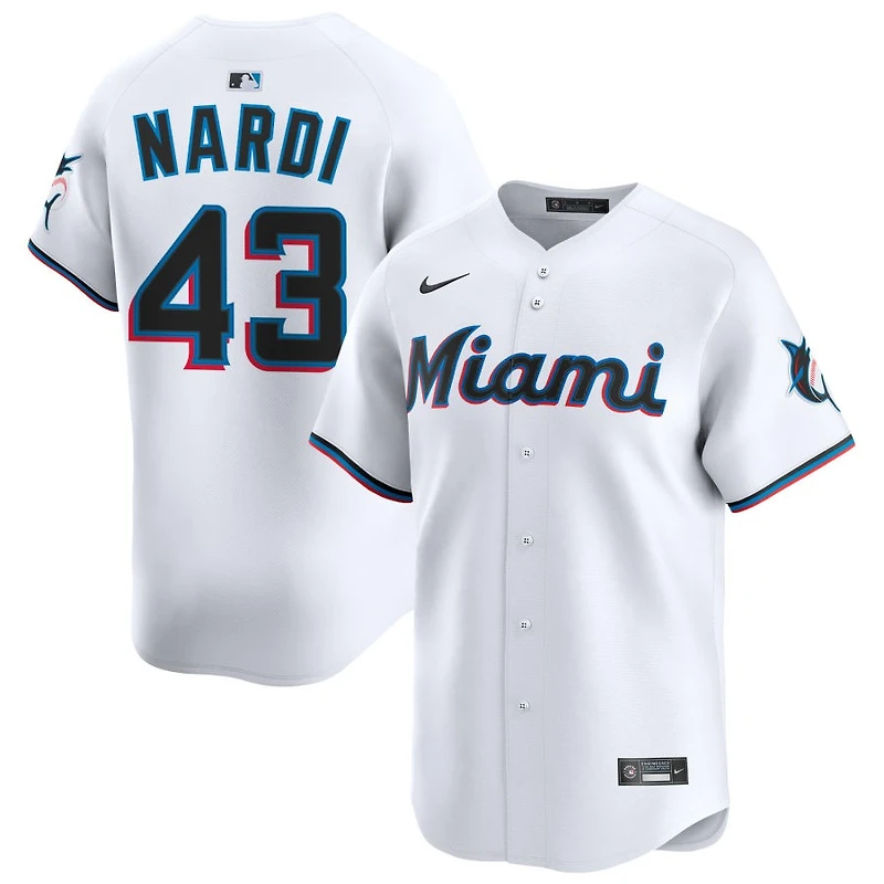 Andrew Nardi Youth Nike White Miami Marlins Home Custom Limited Jersey