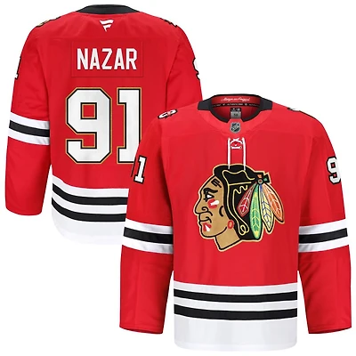 Frank Nazar Men's Fanatics Red Chicago Blackhawks Anniversary, Home Authentic Pro Custom Jersey