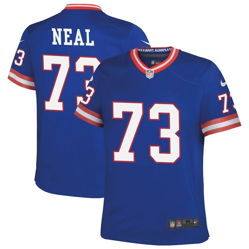 Evan Neal Youth Nike Royal New York Giants Classic Custom Game Jersey