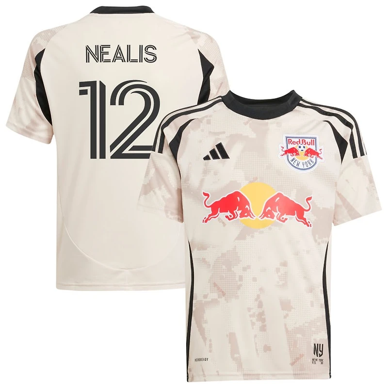 Dylan Nealis Youth adidas  Tan New York Red Bulls 2025 Stone Kit Replica Custom Jersey