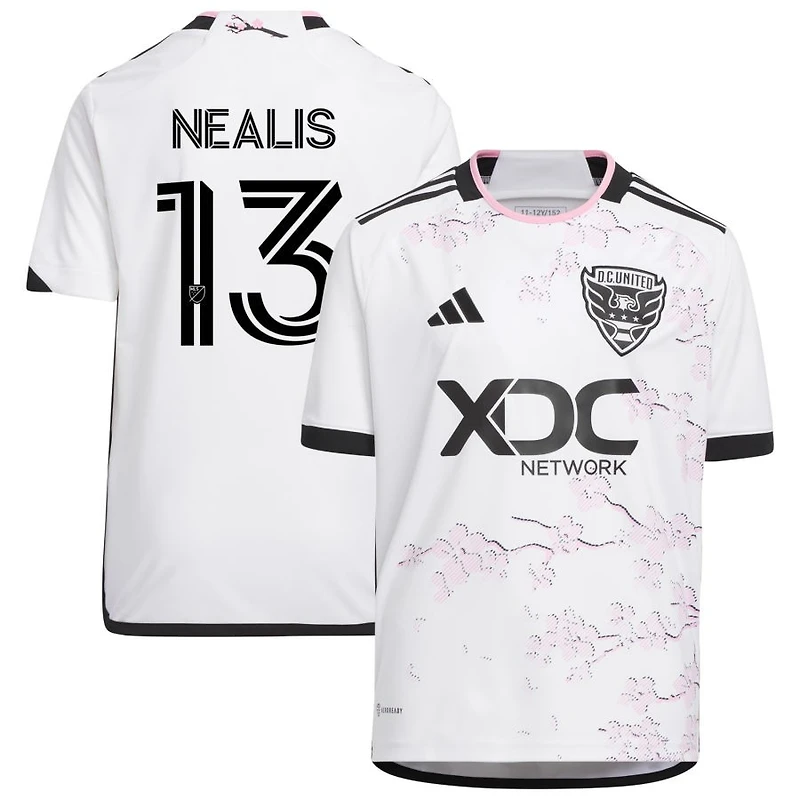 Sean Nealis Youth adidas White D.C. United 2023 The Cherry Blossom Kit Replica Custom Jersey