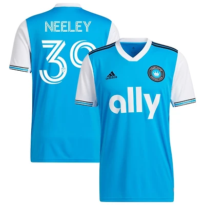 Jack Neeley Men's adidas Blue Charlotte FC 2022 Primary Replica Custom Jersey