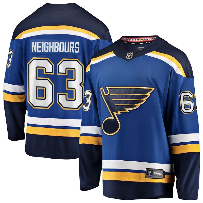 Jake Neighbours Men's Fanatics Blue St. Louis Blues Home Breakaway Custom Jersey
