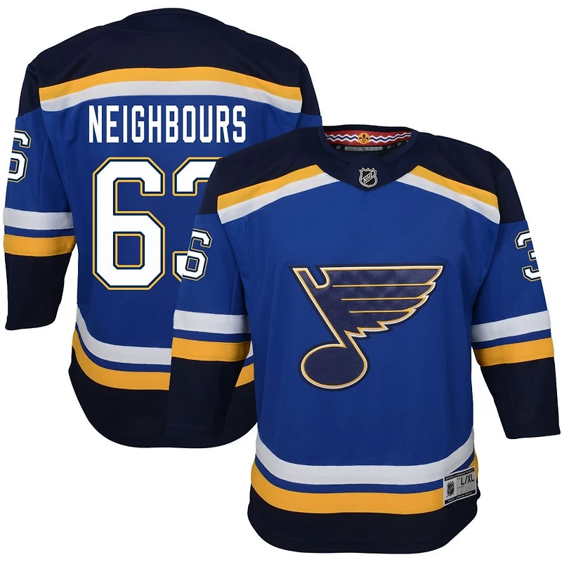 Jake Neighbours Youth Blue St. Louis Blues Home Premier Custom Jersey