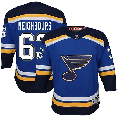 Jake Neighbours Youth Blue St. Louis Blues Home Premier Custom Jersey