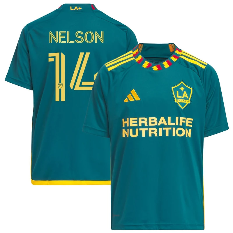 John Nelson Youth adidas Green LA Galaxy 2023 LA Kit Replica Custom Jersey