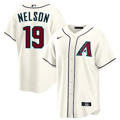 Ryne Nelson Men's Nike  Cream Arizona Diamondbacks Home Custom Replica Jersey