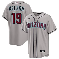 Ryne Nelson Men's Nike  Gray Arizona Diamondbacks Road Custom Replica Jersey