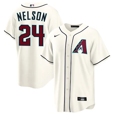 Kyle Nelson Men's Nike  Cream Arizona Diamondbacks Home Custom Replica Jersey