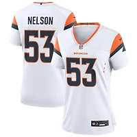 Garrett Nelson Women's Nike  White Denver Broncos Mile High Collection Custom Game Jersey