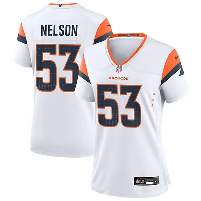 Garrett Nelson Women's Nike White Denver Broncos Mile High Collection Custom Game Jersey