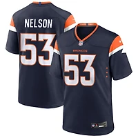 Garrett Nelson Men's Nike  Navy Denver Broncos Alternate Mile High Collection Custom Game Jersey