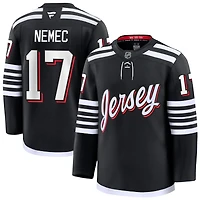 Simon Nemec Men's Fanatics Black New Jersey Devils Alternate Premium Custom Jersey