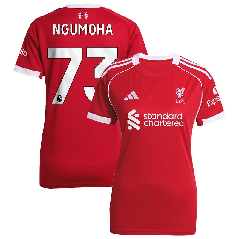 Rio Ngumoha Women's adidas  Red Liverpool 2025/26 Home Custom Replica Jersey